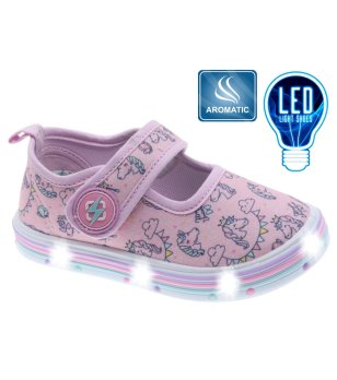 Детски розови обувки с LED светлини снимка
