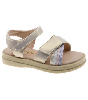 Златисти детски сандали с велкро снимка