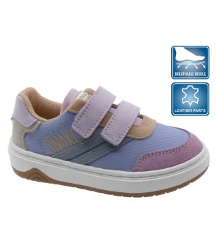 Лилави детски сникърси с лепенки снимка