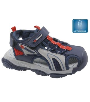 Детски сандали в тъмносин цвят с кожена стелка снимка