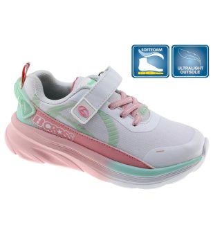 Бели детски маратонки с лепка и връзки снимка