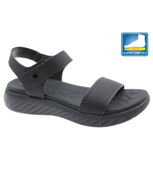 Черни дамски сандали с велкро закопчаване снимка