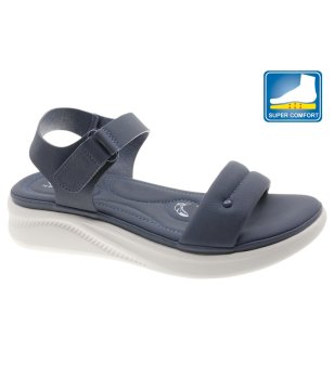 Тъмносини дамски сандали с велкро снимка