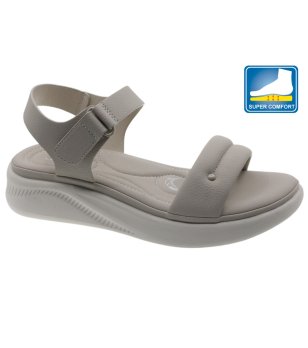 Дамски сандали в цвят таупе на платформа снимка