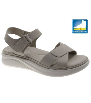 Дамски сандали в цвят таупе с удобна подметка снимка