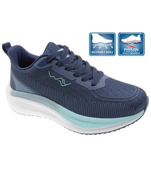 Тъмносини дамски маратонки с мрежеста горна част  снимка