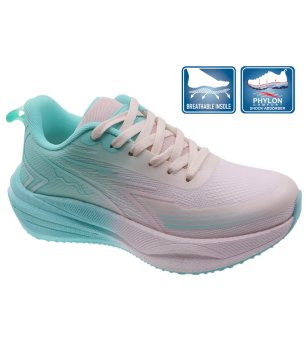 Маратонки в цвят мента и розово с дебела подметка  снимка