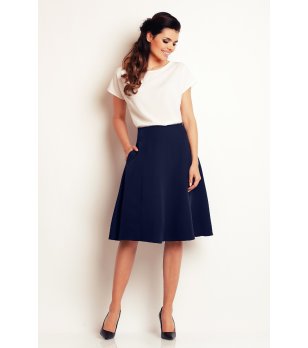 Тъмносиня пола клош Simone  снимка