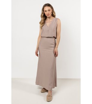 Бежова макси пола с цепка Bima снимка