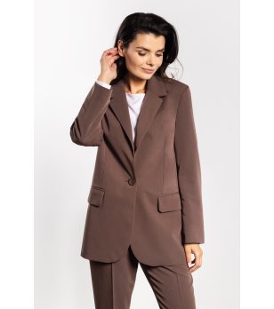 Кафяво дамско сако Vika снимка