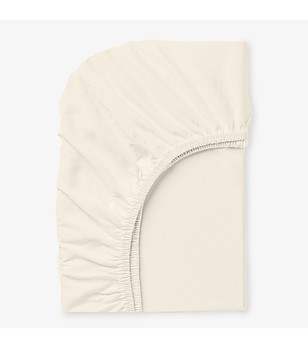 Чаршаф с ластик 140/200 см НАТУРАЛ от натурален памук ранфорс снимка