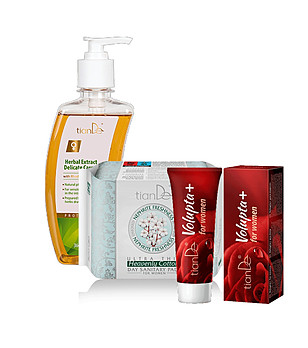 Комплект от интимен гел на билкова основа, превръзки и интимен гел Волупта снимка