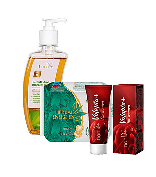 Комплект от интимен гел, ултратънки превръзки с пелин и интимен гел Волупта снимка