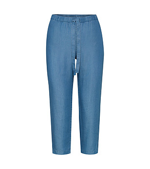 Сини панталон с връзка на талията снимка