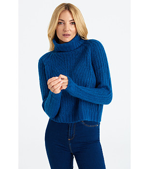 Син пуловер с поло яка снимка