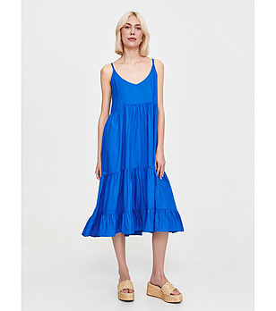 Синя рокля с тънки презрамки и набор снимка