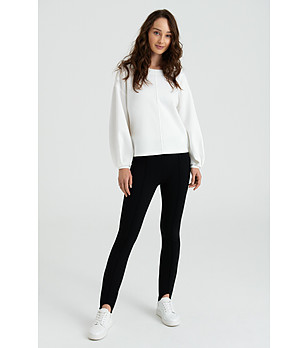 Черни клин панталон с ластик под стъпалото снимка