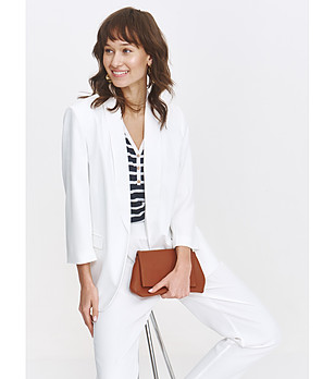 Бял сако с 3/4 ръкав снимка