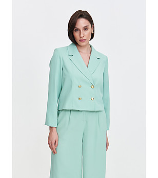 Ментово късо сако с двуредно закопчаване снимка