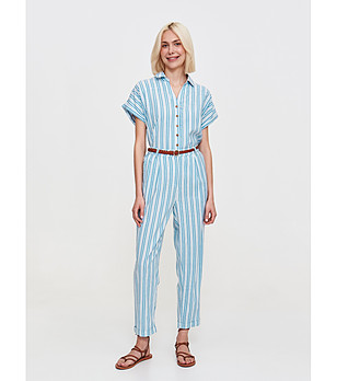 Светлосинь панталон на райе с колан снимка