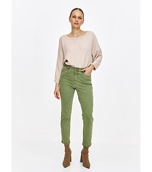 Зелени дънки с висока талия снимка