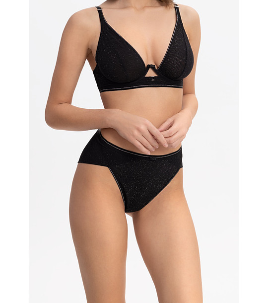 Черни бразилиани с висока талия DEEP NIGHT снимка