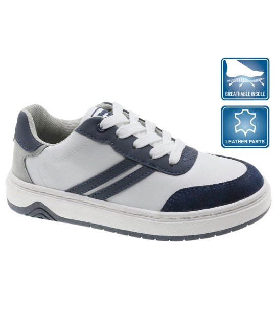 Детски сникърси в бяло и тъмносиньо снимка