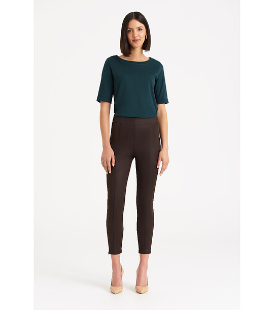 Кафяв клин с висока талия снимка