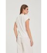 Бяла дамска тениска с къс ръкав и пайети-3 снимка