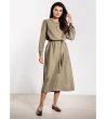 Маслинена рокля с копчета и колан Viola-1 снимка