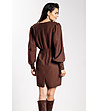 Кафява рокля мини с V-образно деколте Lola-3 снимка