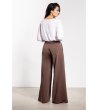 Кафяв панталон с висока талия и широк крачол Luiza-2 снимка