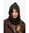 Кафява балаклава с връзки с мохер и вълна-1 снимка