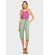 Розов потник с флорален принт-2 снимка