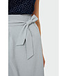 Сива пола с висока талия и колан с панделка-2 снимка