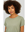 Зелена дамска тениска с къс ръкав-3 снимка