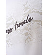 Бяла тениска с принт Fearless Female-4 снимка