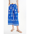 Сини панталон тип кулоти с принт-4 снимка