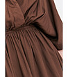 Кафява рокля с прехлупено деколте-3 снимка