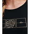 Черна тениска с принт листо Limited Edition-4 снимка