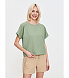 Зелена дамска тениска с къс ръкав-2 снимка