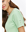 Светлозелена блуза с къс ръкав и копчета-3 снимка