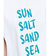 Бяла тениска с надпис SUN SALT SAND SEA-3 снимка
