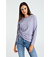 Лилава блуза с набор отстрани-1 снимка
