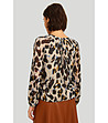 Бежова блуза с животински принт-2 снимка