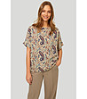 Бежова блуза с пайсли принт-2 снимка