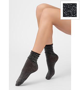 Черни дамски чорапи с ламе FLAVIA снимка