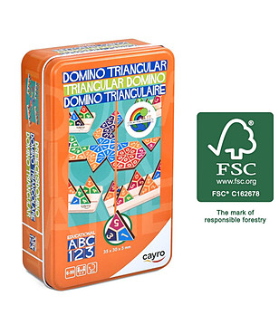 Триъгълно домино с метална кутия за път снимка