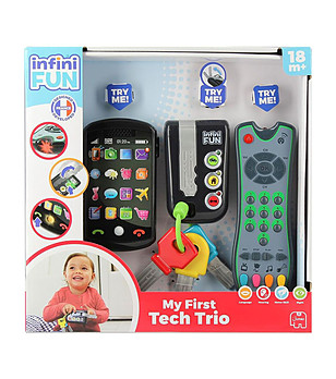 Детски комплект играчки смартфон, ключове и дистанционно First Tech Trio снимка