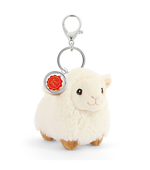 Бяла плюшена овца с клипс снимка